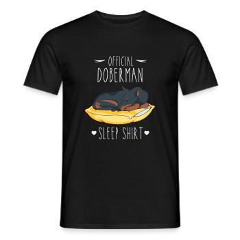 Official Doberman Sleep Shirt - Men's T-Shirt - black - Front - AI Model Male 178 light (178cm)