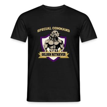 Special Command Golden Retriever - Männer T-Shirt - Schwarz - Vorne - AI Model Male 178 light (178cm)