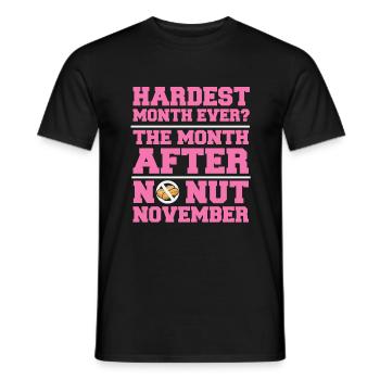 No Nut November - Männer T-Shirt - Schwarz - Vorne - AI Model Male 178 light (178cm)