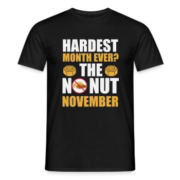 No Nut November Meme - Männer T-Shirt - Schwarz - Vorne - AI Model Male 178 light (178cm)