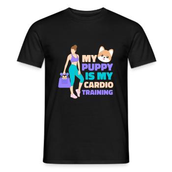 Frauen Pumpen Für den Handtaschen Hund - Männer T-Shirt - Schwarz - Vorne - AI Model Male 178 light (178cm)