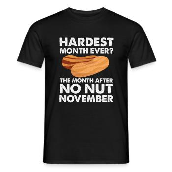 No Nut November - Männer T-Shirt - Schwarz - Vorne - AI Model Male 178 light (178cm)
