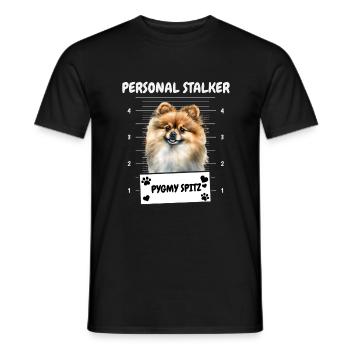 Little Funny Stalker Pygmy Spitz - Männer T-Shirt - Schwarz - Vorne - AI Model Male 178 light (178cm)