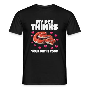 Corn Snake fournit Peau de Garde de Reptile - T-shirt homme - noir - Devant - AI Model Male 178 light (178cm)