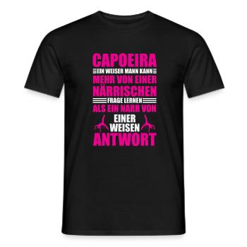 Capoeira and wise answers - Men's T-Shirt - black - Front - AI Model Male 178 light (178cm)