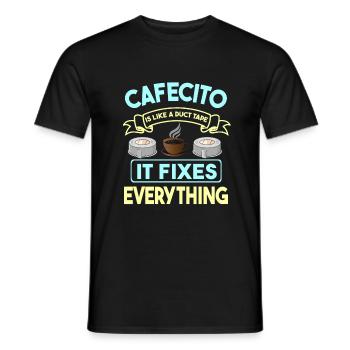 Cafecito Lover Drinking Cafecito Mix Cuban Coffee - Men's T-Shirt - black - Front - AI Model Male 178 light (178cm)