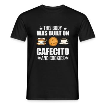 Cafecito Lover Drinking Cafecito Mix Cuban Coffee - Men's T-Shirt - black - Front - AI Model Male 178 light (178cm)