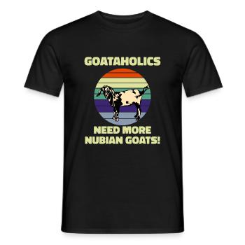 Nubian Goat Addiction: No Cure Needed - Men's T-Shirt - black - Front - AI Model Male 178 light (178cm)