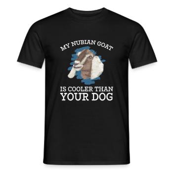 Chèvre Nubienne : plus fraîche que votre chien - T-shirt homme - noir - Devant - AI Model Male 178 light (178cm)