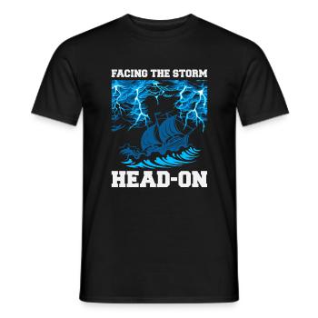 Storm Chasing: Facing the Storm Head-On - Men's T-Shirt - black - Front - AI Model Male 178 light (178cm)