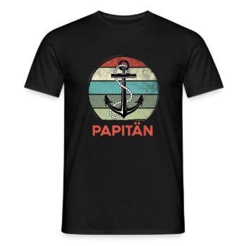 Papitän werdender Papa 2021 Vater Spruch Geschenk - Männer T-Shirt - Schwarz - Vorne - AI Model Male 178 light (178cm)