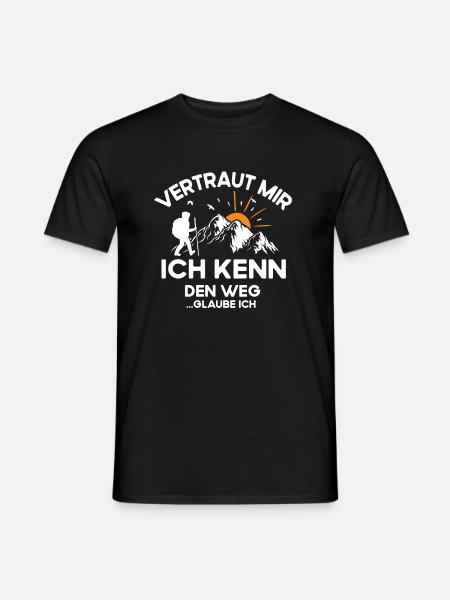 Wandern Vertrau mir ich kenne den Weg - Männer T-Shirt - Schwarz