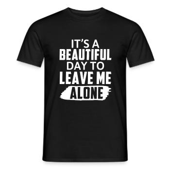 C’est une belle journée pour me laisser seul - T-shirt homme - noir - Devant - AI Model Male 178 light (178cm)