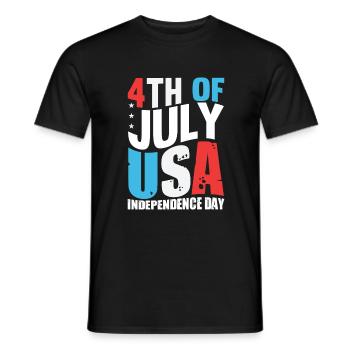 4th Of July USA Independence Day - Men's T-Shirt - black - Front - AI Model Male 178 light (178cm)