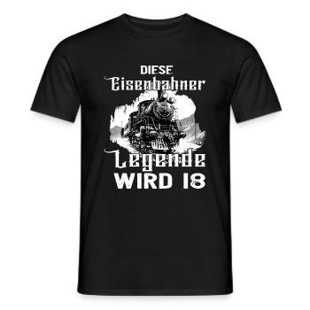 Eisenbahn Eisenbahner Beruf 18 Geburtstag Spruch - Männer T-Shirt - Schwarz - Vorne - AI Model Male 178 light (178cm)