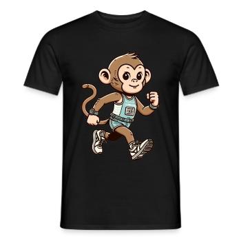 Cute Marathon Runner Monkey - Männer T-Shirt - Schwarz - Vorne - AI Model Male 178 light (178cm)