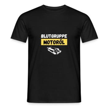 Blutgruppe Motoröl: Für Motor- und Auto-Fans - Männer T-Shirt - Schwarz - Vorne - AI Model Male 178 light (178cm)