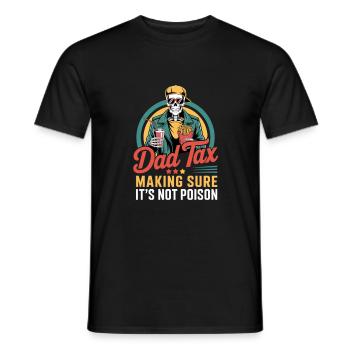 Papa Taxe : S’assurer que ce n’est pas du poison - T-shirt homme - noir - Devant - AI Model Male 178 light (178cm)