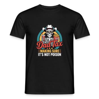 Papa Taxe : S’assurer que ce n’est pas du poison - T-shirt homme - noir - Devant - AI Model Male 178 light (178cm)