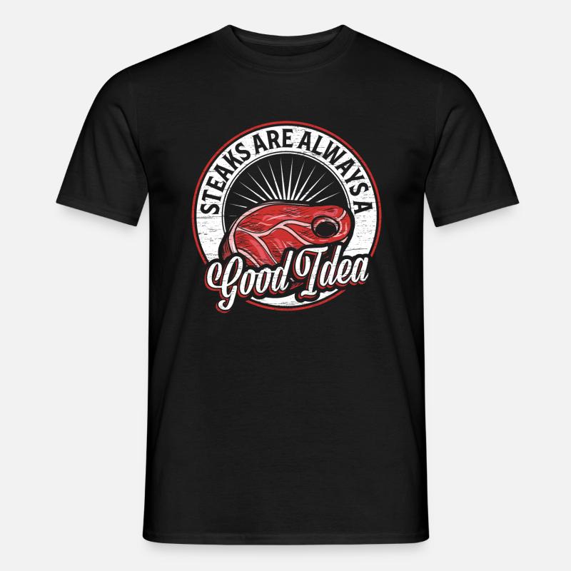 Steak - Männer T-Shirt - Schwarz