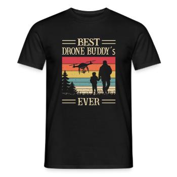 Best Drone Buddy ́s Ever - Drone Pilot-Father's Day - Men's T-Shirt - black - Front - AI Model Male 178 light (178cm)