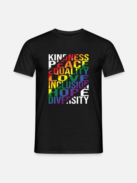 Kindness Peace Equality Love Inclusion Hope Divers - Männer T-Shirt - Schwarz