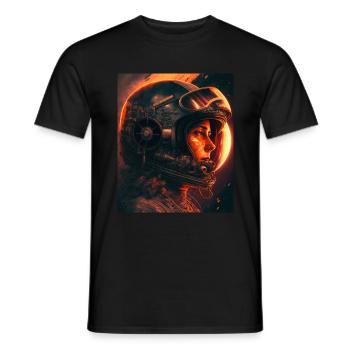 Vintage Weltraum Astronautin - Männer T-Shirt - Schwarz - Vorne - AI Model Male 178 light (178cm)