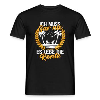 Ich Muss Gar Nix Es Lebe Die Rente - Männer T-Shirt - Schwarz - Vorne - AI Model Male 178 light (178cm)