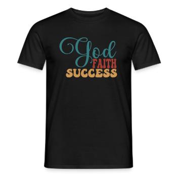 God Faith Success - Männer T-Shirt - Schwarz - Vorne - AI Model Male 178 light (178cm)