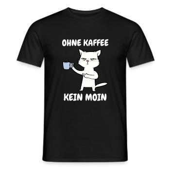Ohne Kaffee Kein Moin - Katze - Männer T-Shirt - Schwarz - Vorne - AI Model Male 178 light (178cm)