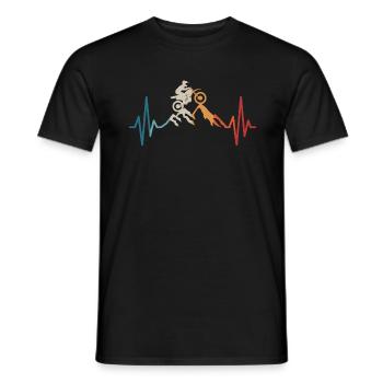 Dirt Biking Heartbeat Motocross Dirt Bike Rider - Men's T-Shirt - black - Front - AI Model Male 178 light (178cm)