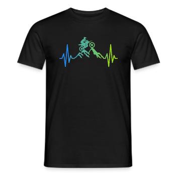 Dirt Biking Heartbeat Motocross Dirt Bike Rider - Men's T-Shirt - black - Front - AI Model Male 178 light (178cm)