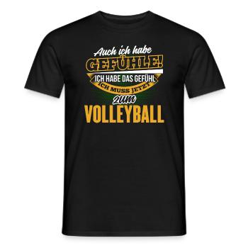 VOLLEYBALL - Ich habe auch Gefühle - Männer T-Shirt - Schwarz - Vorne - AI Model Male 178 light (178cm)