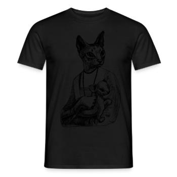 Majesty with kitty - Männer T-Shirt - Schwarz - Vorne - AI Model Male 178 light (178cm)