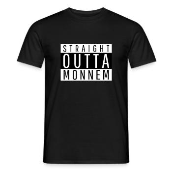 Straight outta Monnem design by and for Monnemer - Men's T-Shirt - black - Front - AI Model Male 178 light (178cm)