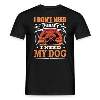 Mops Mein Hund Retro Vintage Hunderasse - Männer T-Shirt - Schwarz - Vorne - AI Model Male 178 light (178cm)