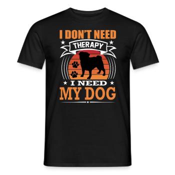 Mops Mein Hund Retro Vintage Hunderasse - Männer T-Shirt - Schwarz - Vorne - AI Model Male 178 light (178cm)
