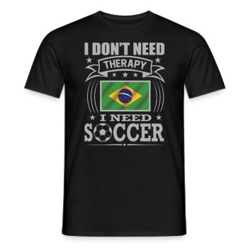 Brazil Soccer Football 2022 WM - T-shirt homme - noir - Devant - AI Model Male 178 light (178cm)