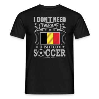 Belgium Soccer Football 2022 WM - T-shirt homme - noir - Devant - AI Model Male 178 light (178cm)