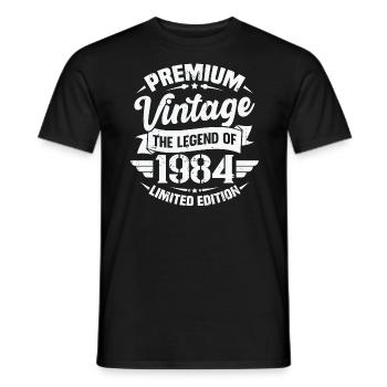 Vintage 1984 Édition Limitée - T-shirt homme - noir - Devant - AI Model Male 178 light (178cm)