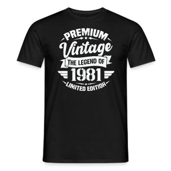 Vintage 1981 Édition Limitée - T-shirt homme - noir - Devant - AI Model Male 178 light (178cm)