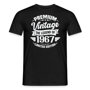 Vintage 1967 Édition Limitée - T-shirt homme - noir - Devant - AI Model Male 178 light (178cm)