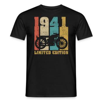 Vintage Moto 1941 Rétro Cadeau D'anniversaire - T-shirt homme - noir - Devant - AI Model Male 178 light (178cm)