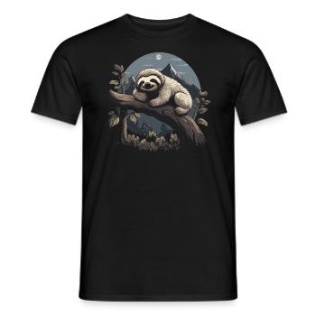 Paresseux Animal Paresseux Bébé - T-shirt homme - noir - Devant - AI Model Male 178 light (178cm)