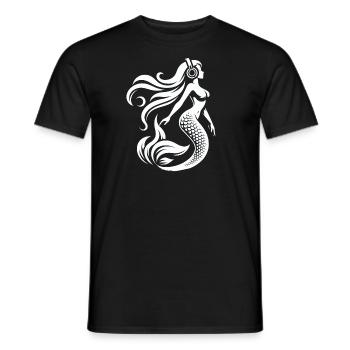 The DJ Mermaid - Men's T-Shirt - black - Front - AI Model Male 178 light (178cm)