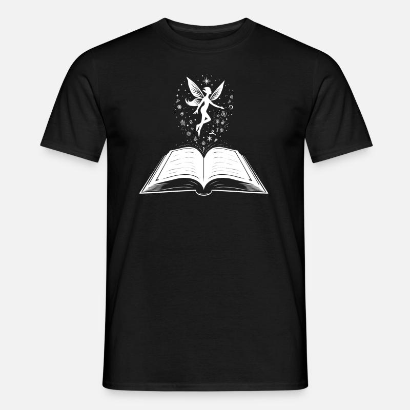 Buchfee der Erkenntnis - Männer T-Shirt - Schwarz