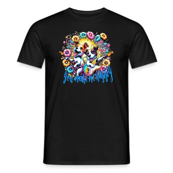 You make me happy - Men's T-Shirt - black - Front - AI Model Male 178 light (178cm)