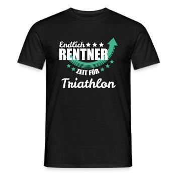Endlich Rentner - Zeit für Triathlon - Männer T-Shirt - Schwarz - Vorne - AI Model Male 178 light (178cm)