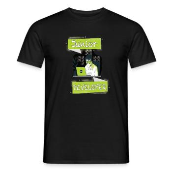 Junior Developer html css javascript python - Männer T-Shirt - Schwarz - Vorne - AI Model Male 178 light (178cm)