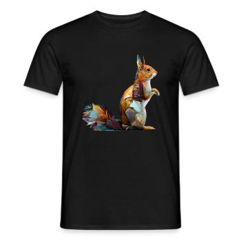 Écureuil Animal Forêt Animaux Cadeau Art - T-shirt homme - noir - Devant - AI Model Male 178 light (178cm)